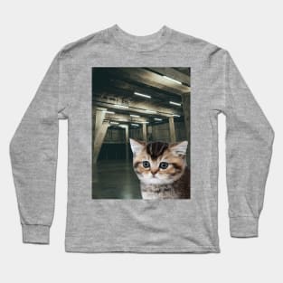 Brutalist Emerald Kitten Long Sleeve T-Shirt